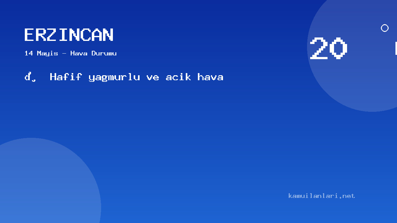 Erzincan Hava Durumu: 14 Mayıs İçin Saatlik Ve Günlük Tahminler