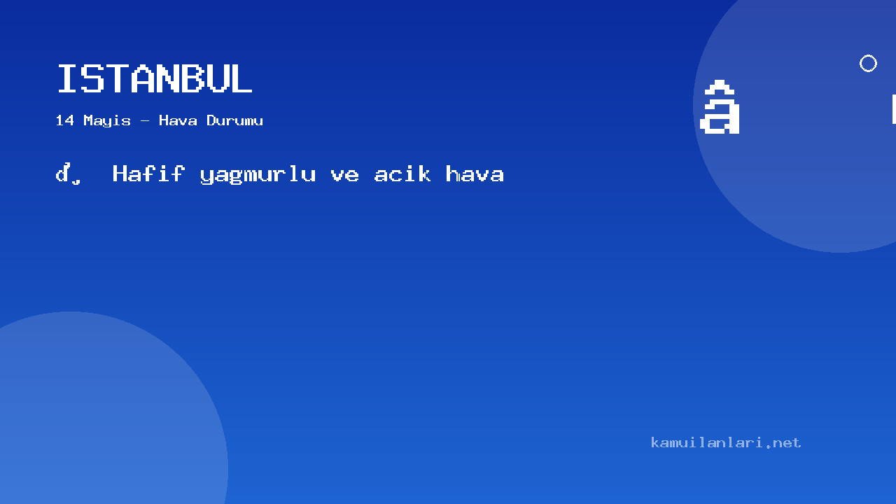 İstanbul Hava Durumu: 14 Mayıs İçin Saatlik Ve Günlük Tahminler