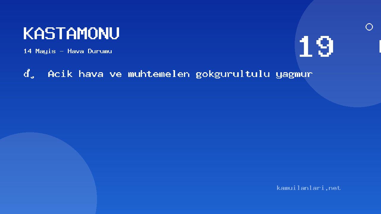 Kastamonu Hava Durumu Raporu – 14 Mayıs