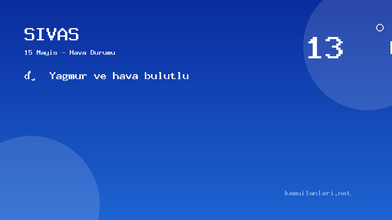 Sivas Bugün Hava Nasıl Olacak? 15 Mayıs Hava Durumu Tahmini