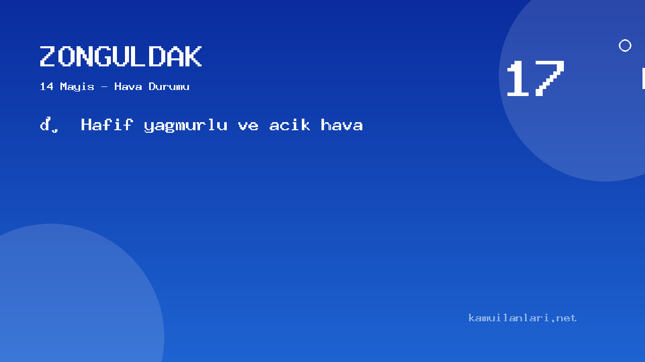 Zonguldak Hava Durumu Raporu – 14 Mayıs